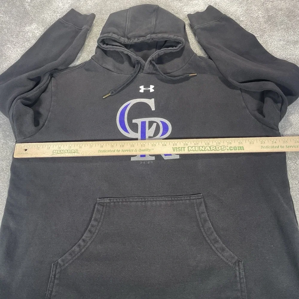 Under Armour‎ Colorado Rockies Hoodie Sweatshirt Mens XL Black Fleece Big Logo